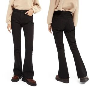 NWT Scotch & Soda The Charm High Rise Flare Jeans in Black